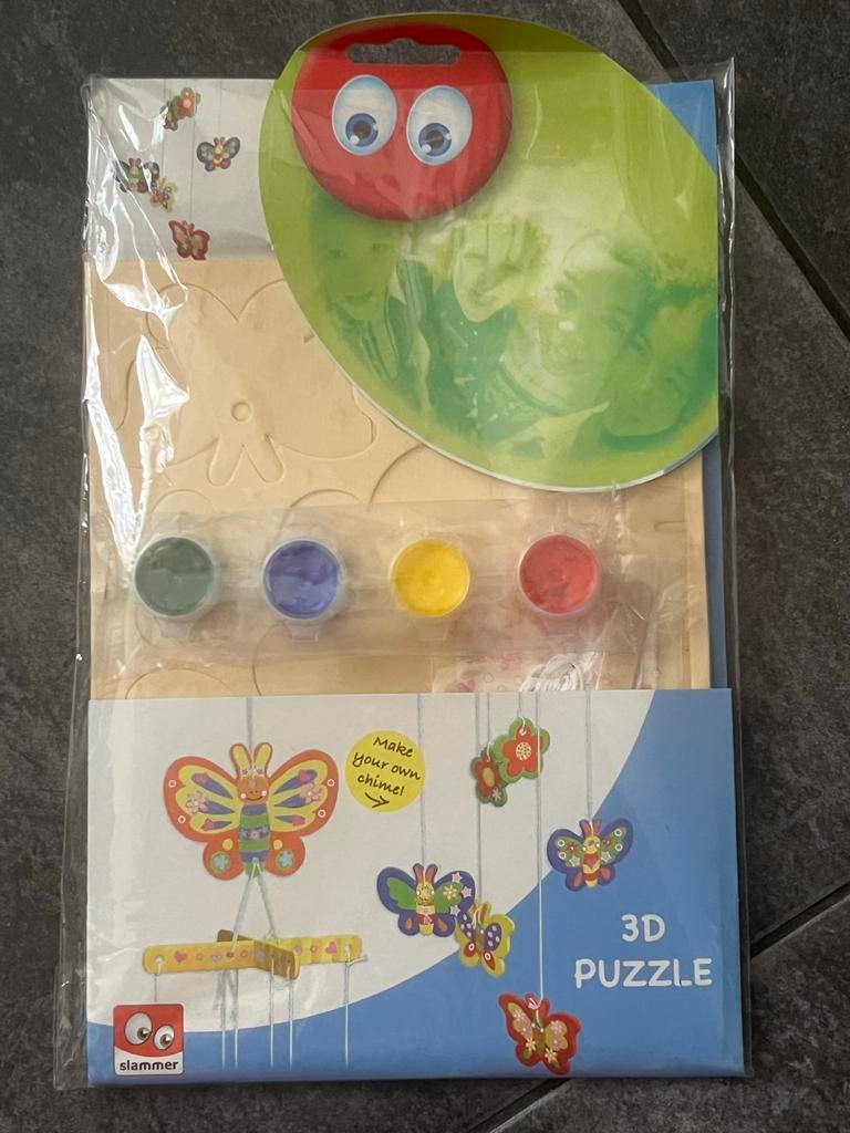 3D Vlinder Puzzel & Windgong Knutselset, Dieren, Nieuw, Meerkleurig, Educatief