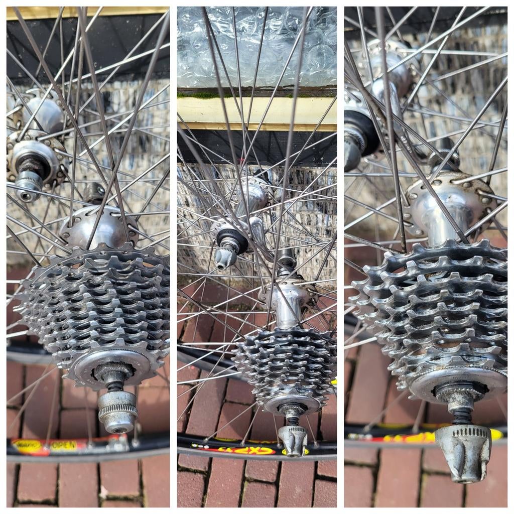 Wielset Shimano Campagnolo Mavic 9 10 speed, Wiel, Gebruikt, Campagnolo, Ophalen of Verzenden