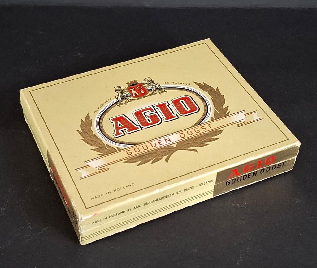 Sigarendoos karton Agio - Gouden oogst, Verzenden, Gebruikt, Tabaksdoos of Verpakking
