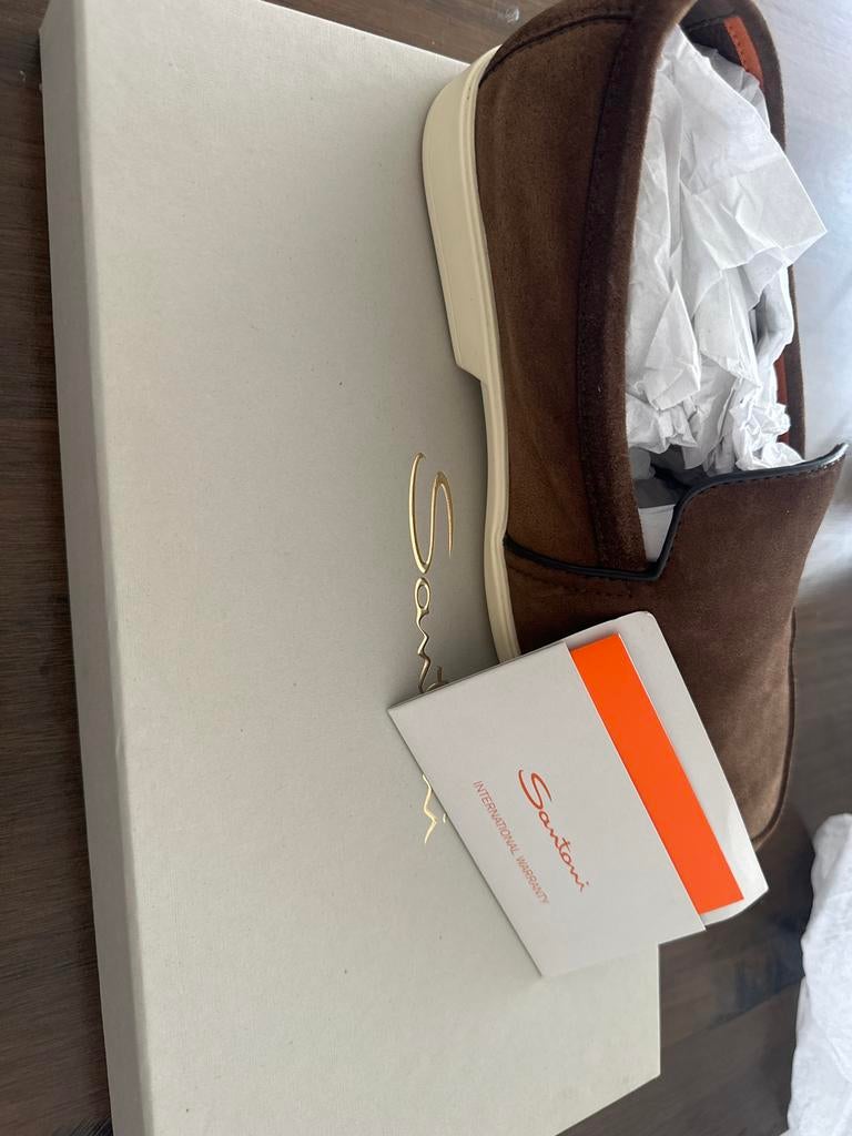 Santoni Loafers Bruin Suède - Nieuw in Doos, Ophalen of Verzenden, Nieuw, Bruin, Instappers