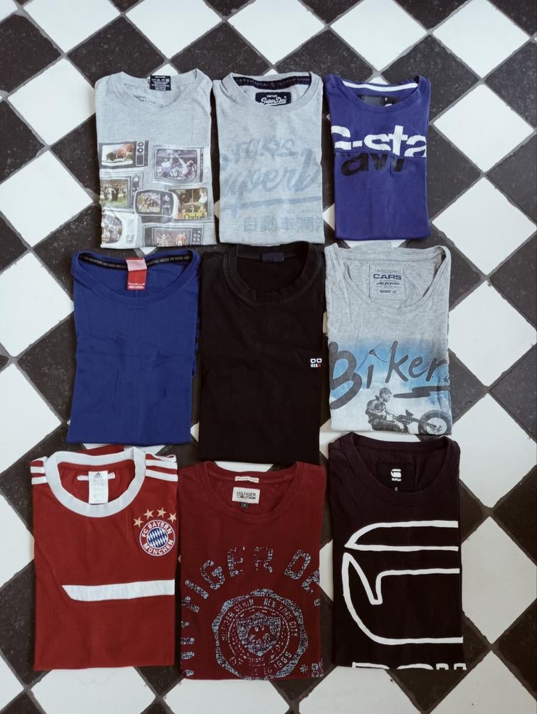 Pakket herenkleding: 9 merk shirts maat S in prima staat, Ophalen of Verzenden, Gedragen, Maat 46 (S) of kleiner