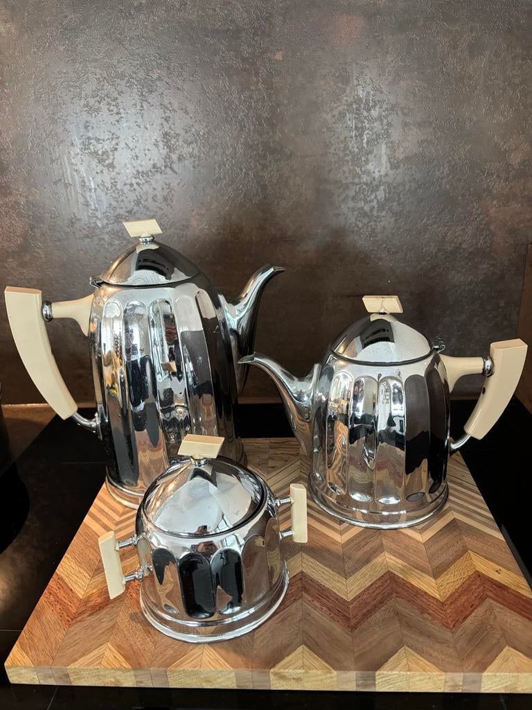 Vintage Koffie- en Theeservies - Art Deco Stijl, Ophalen of Verzenden