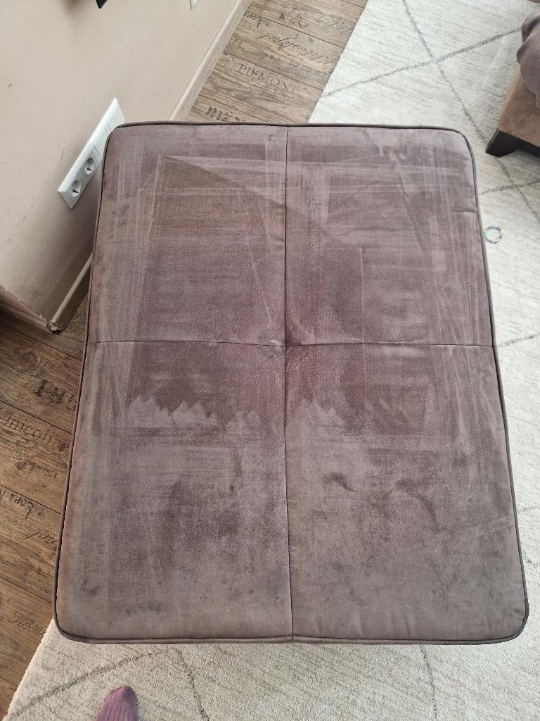 Hokker, Ophalen, Strak, suède look, 100 tot 125 cm, Zo goed als nieuw