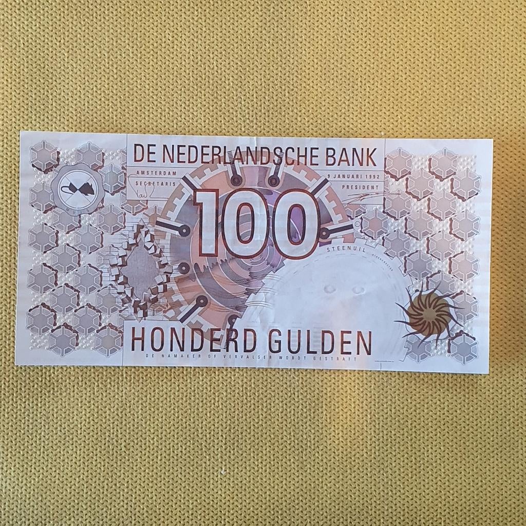 Honderd gulden biljet uit 1992, Postzegels en Munten, Ophalen of Verzenden
