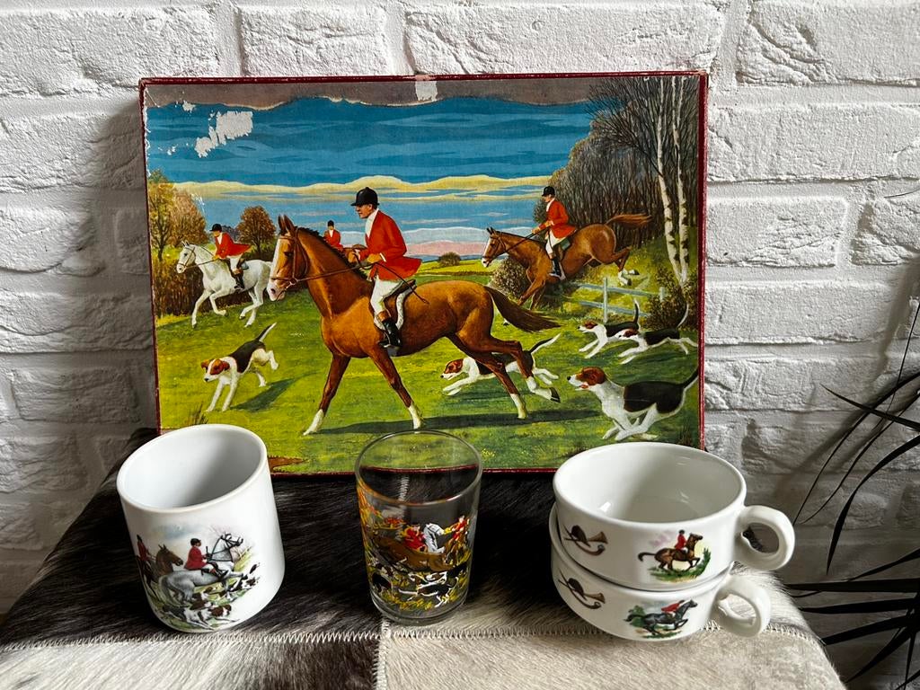 Vintage bundel jacht tafereel (slipjacht), Ophalen of Verzenden