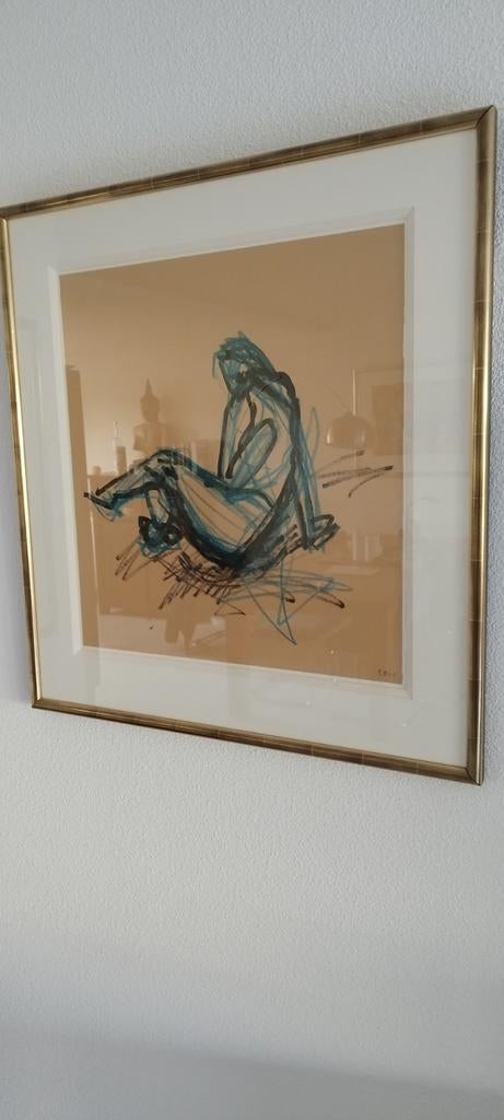 Hans Ittmann Naakte vrouw op papier in was en krijt combi, Ophalen