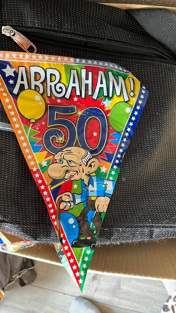 Abraham vlaggen man 50, Ophalen of Verzenden, Zo goed als nieuw, Versiering, Abraham of Sarah