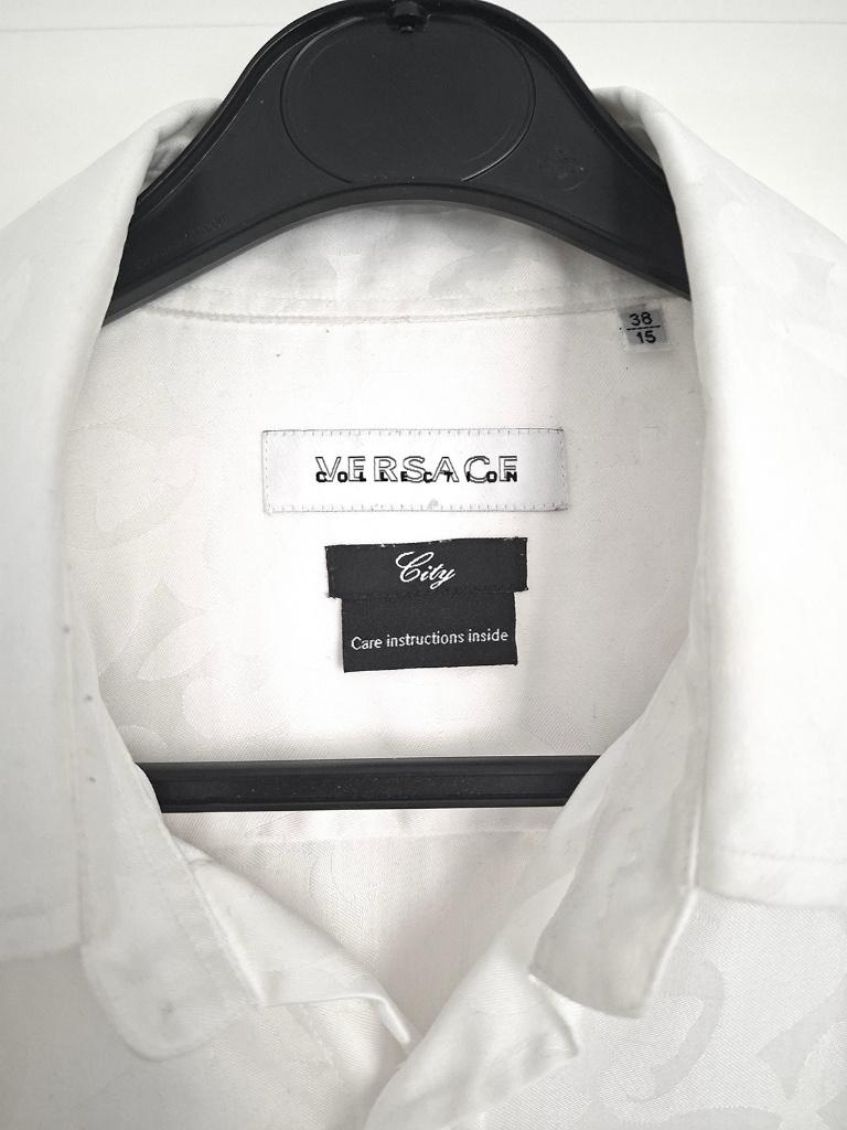 Versace zijden overhemd City collection, wit maat 38-15, Halswijdte 38 (S) of kleiner, Wit, Ophalen of Verzenden, Gedragen