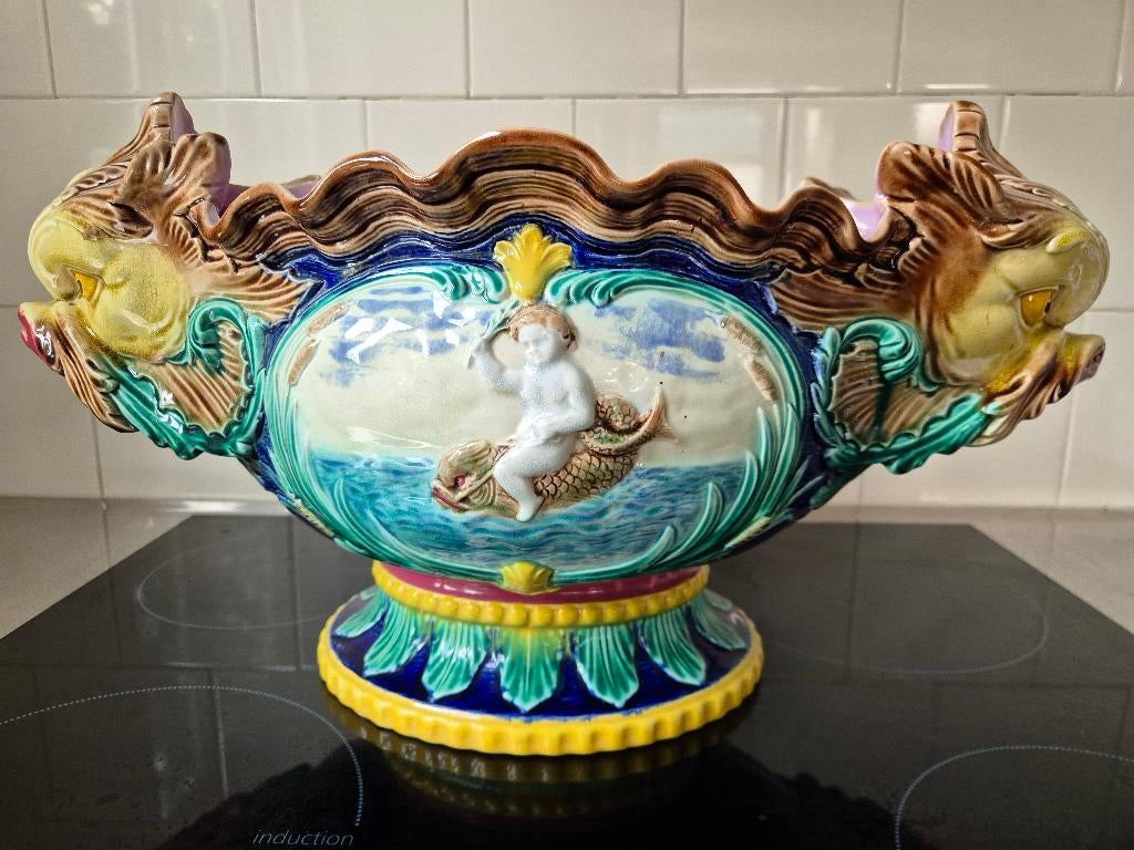 Unieke grote jardiniere / art nouveau cachepot eyecatcher, Antiek en Kunst, Antiek | Keramiek en Aardewerk, Ophalen