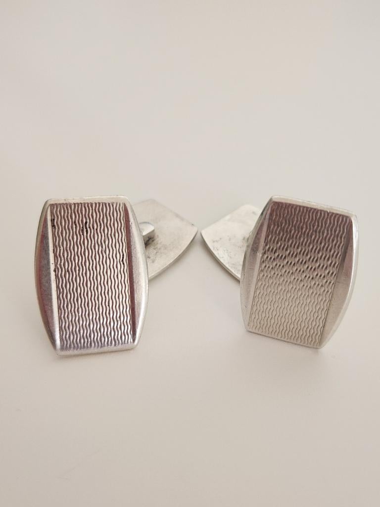 Zilveren Artdeco manchetknopen, Sieraden, Tassen en Uiterlijk, Manchetknopen, Ophalen of Verzenden, Gebruikt, Zilver