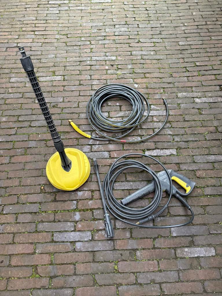Kärcher accessoires: terrasreiniger, rioolslang, hogedrukspu, Tuin en Terras, Hogedrukreinigers, Ophalen of Verzenden, Gebruikt