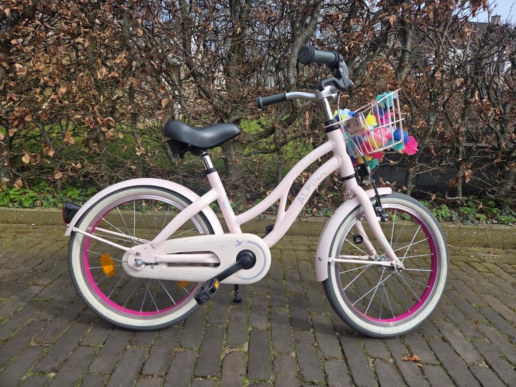 Roze Alpina Ocean meisjesfiets 16 inch, Fietsen en Brommers, Fietsen | Meisjes, Ophalen, Gebruikt, Handrem, 16 inch