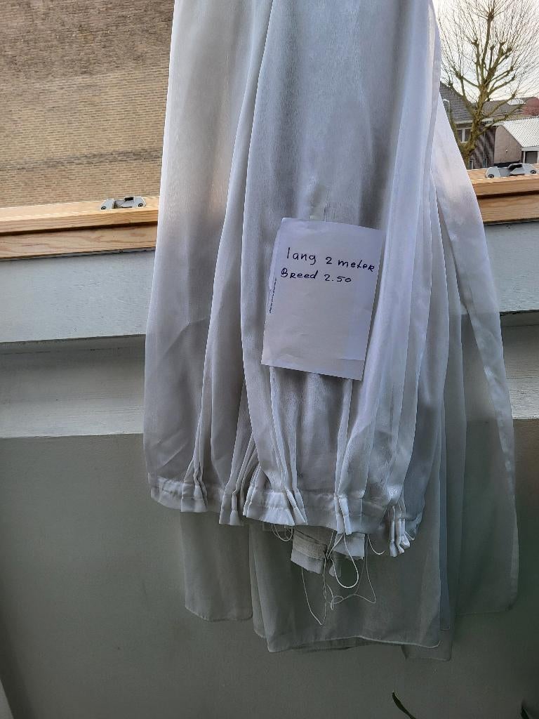 Glasgordijnen, Huis en Inrichting, Ophalen, 200 cm of meer, Wit, Zo goed als nieuw