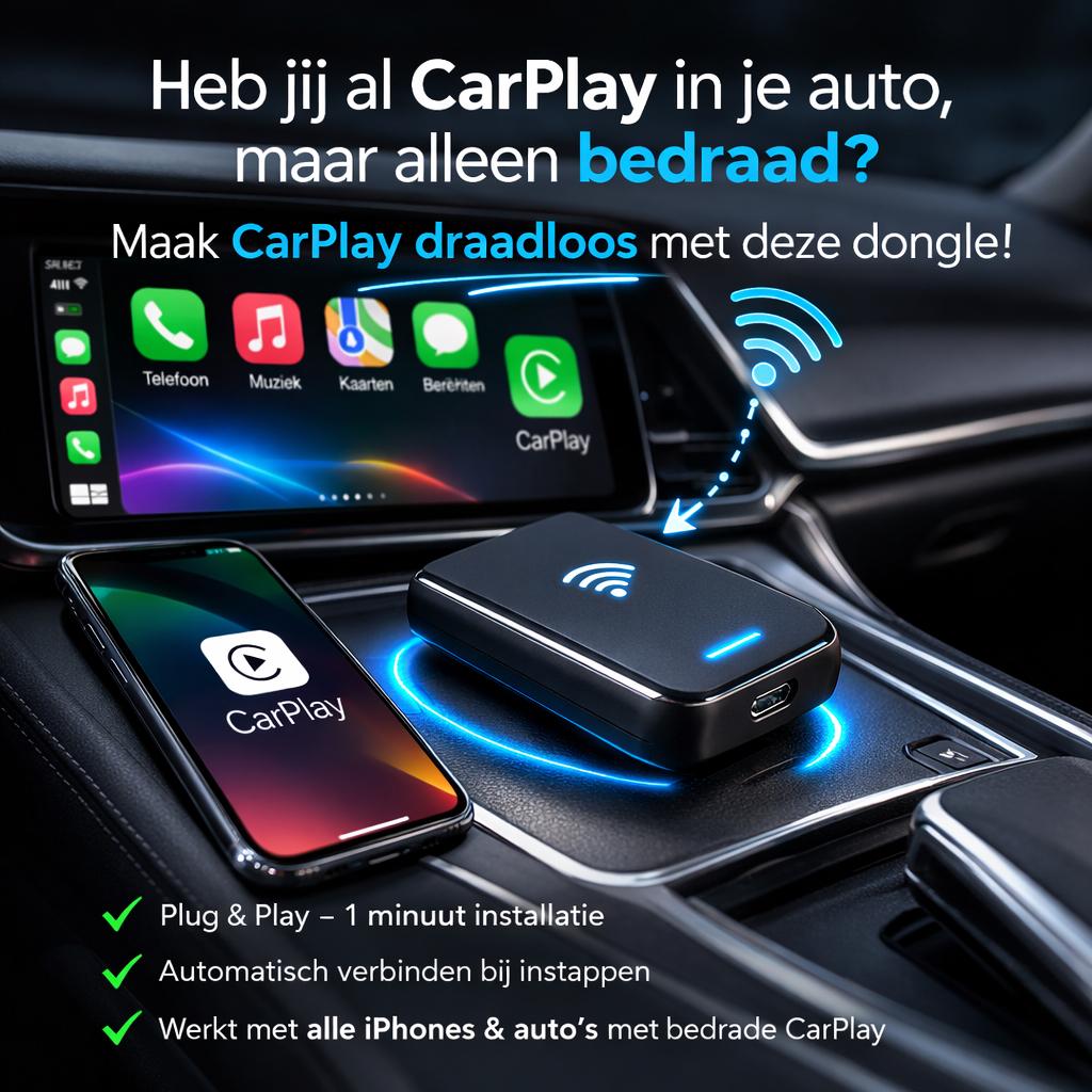 Draadloze CarPlay dongle, Ophalen of Verzenden, Gebruikt