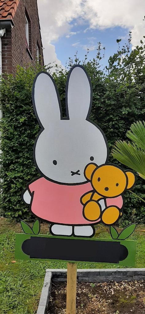 Roze Geboortebord Nijntje te huur - Kraambord - €10 pw, Ophalen, Zo goed als nieuw, Geboortebord