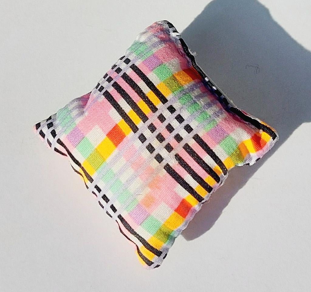 Barbie geruit kussen Mattel 1998 retro ruitjes, Verzamelen, Poppen, Ophalen of Verzenden, Zo goed als nieuw, Accessoires