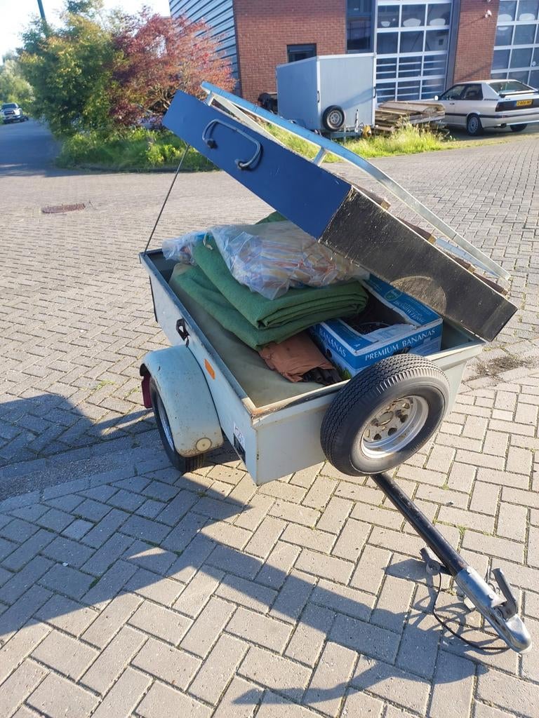 De Waard tent met kleine aanhanger, Ophalen, Gebruikt