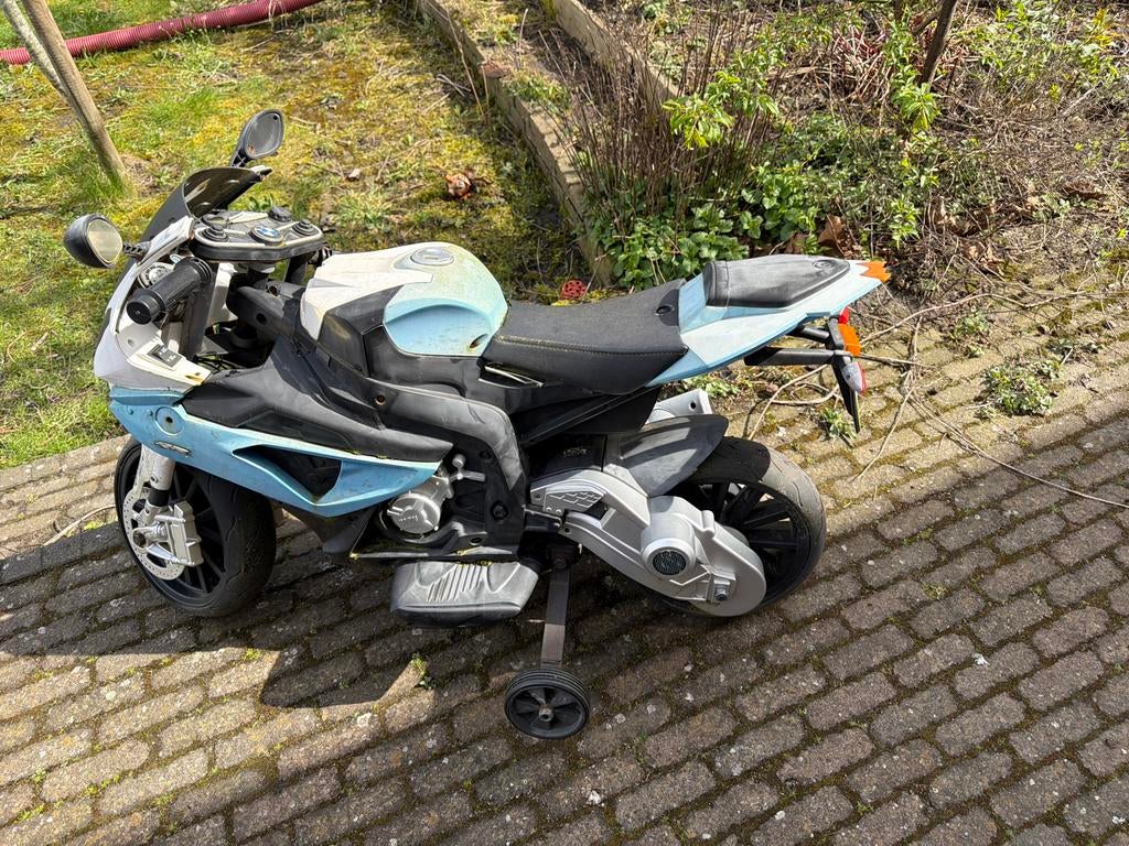 Blauwe kindermotor met zijwieltjes, Ophalen, Gebruikt, Overige typen