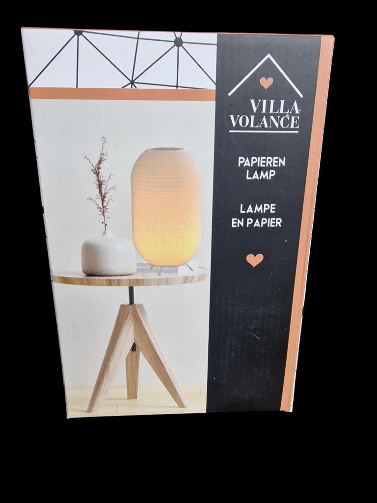 Villa Volance Papieren Tafellamp - Eenvoudig te monteren, Overige materialen, Nieuw, Ophalen of Verzenden, Modern, Sfeervol, Japandi