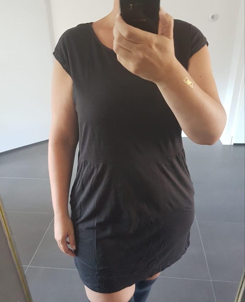 Lang Zwart Shirt, Kleding | Dames, T-shirts, Maat 38/40 (M), H&M, Verzenden, Zwart