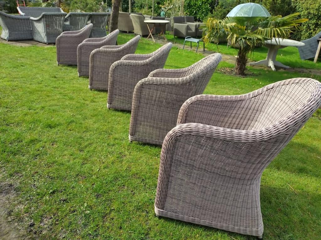 Set van 6 mooie tuinstoelen met kussens., Ophalen, Aluminium