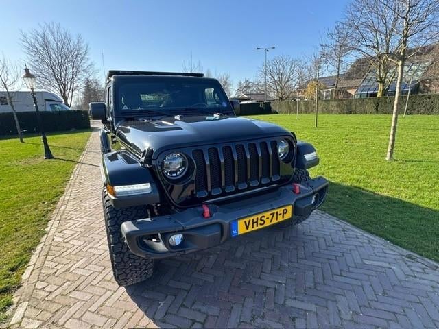 Jeep Wrangler 2.0T Sahara AUT grijs kenteken 38.750 excl BTW, Auto's, Automaat, Zwart, Zwart, Leder