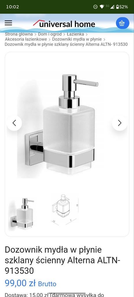 Wandgemonteerde zeepdispenser van glas en metaal, Ophalen of Verzenden, Nieuw