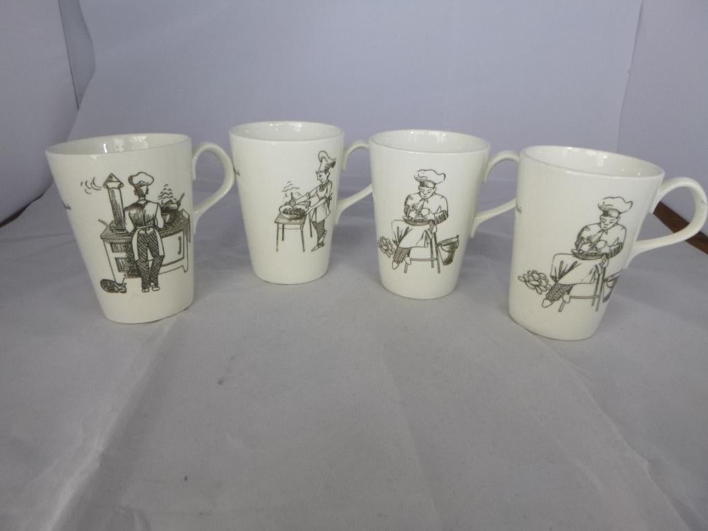 8 mooie retro bekers met tekening van California, Ophalen of Verzenden, Overige typen