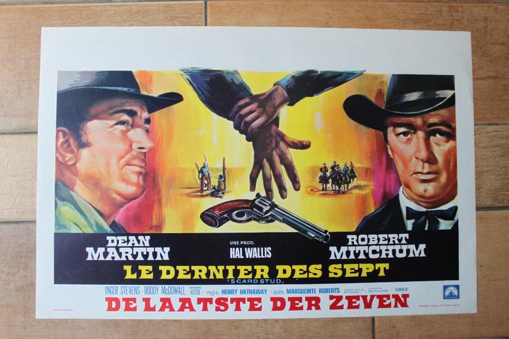 filmaffiche Dean Martin 5 Card Stud 1968 filmposter, Rechthoekig Liggend, Ophalen of Verzenden, Zo goed als nieuw, A1 t/m A3