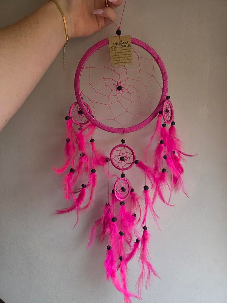 Roze dromenvanger met veren, Huis en Inrichting, Woonaccessoires | Overige, Ophalen of Verzenden