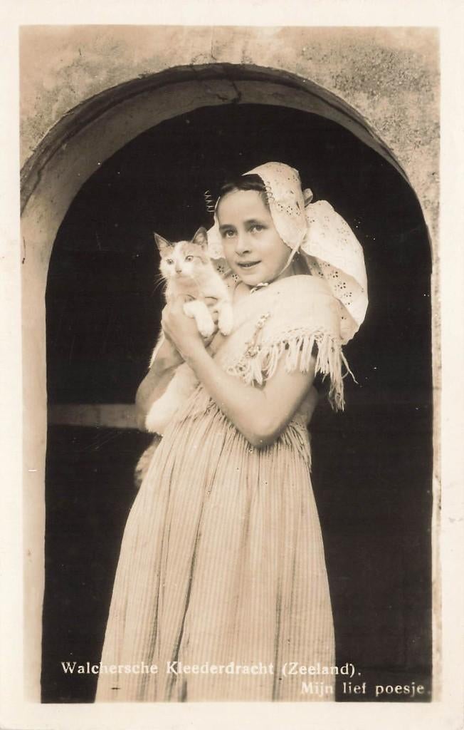 Walchersche Kleederdracht, Mijn lief poesje, Ophalen of Verzenden, 1940 tot 1960, Gelopen, Zeeland