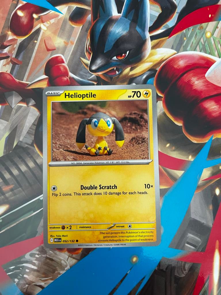 Helioptile 052/132 - Pokémon Mega Evolutions, Ophalen of Verzenden, Zo goed als nieuw, Losse kaart