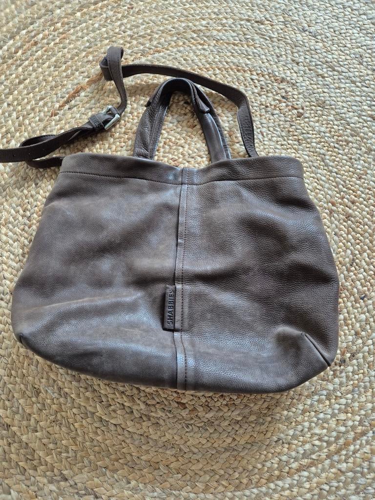 Shabbies leren tas, Sieraden, Tassen en Uiterlijk, Tassen | Damestassen, Ophalen of Verzenden, Gebruikt, Bruin, Handtas