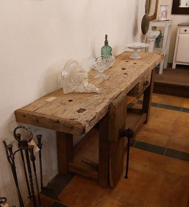 mooie oude werkbank met lade en onderblad, Ophalen