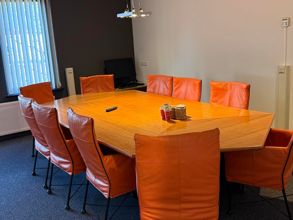 8 Montis Chaplin leren stoelen, Huis en Inrichting, Stoelen, Ophalen, Gebruikt, Overige kleuren, Leer