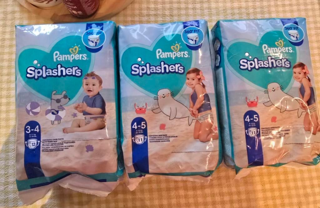 ONGEOPENDE PAKKEN PAMPERS SPLASHERS - INFO ZIE ADVERTENTIE, Kinderen en Baby's, Babykleding | Baby-zwemkleding, Pampers, Jongetje of Meisje