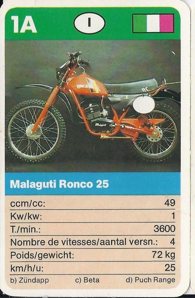 X14 motorkaartje 1a malaguti ronco 25, Ophalen of Verzenden, Zo goed als nieuw, Motoren