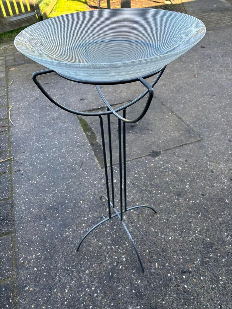 Decoratieve plantenschaal op standaard, Gebruikt, Minder dan 60 cm, Rond, Ophalen of Verzenden