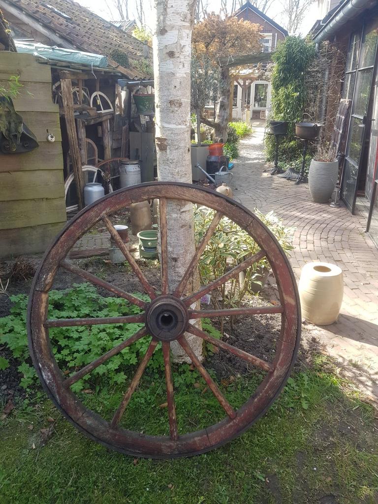 Oude houten karrewielen, Ophalen of Verzenden