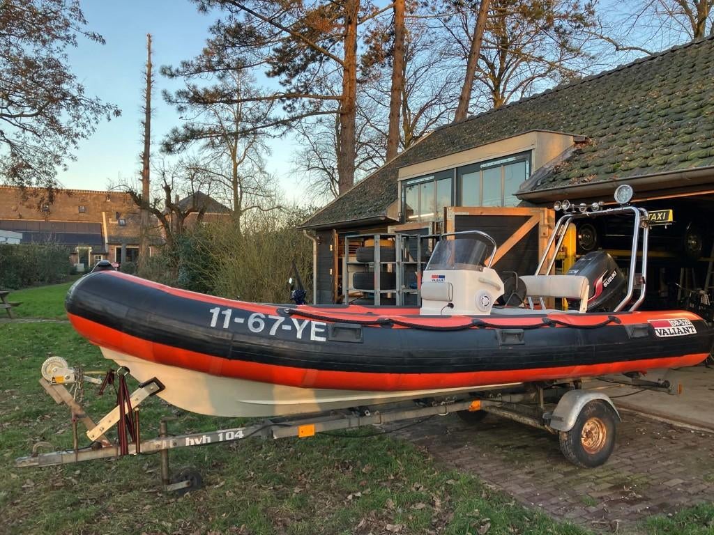 RIB Valiant  DR520 + Suzuki 65pK +trailer, Gebruikt, Benzine, Minder dan 70 pk, Overige materialen