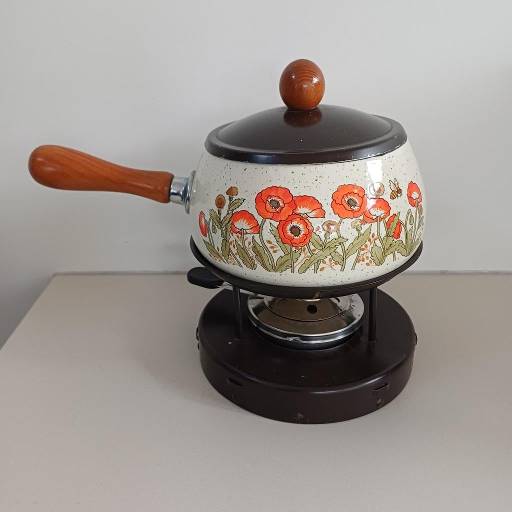 Wildflower fondueset, Gebruikt, Fondueset, Ophalen of Verzenden, Onbekend