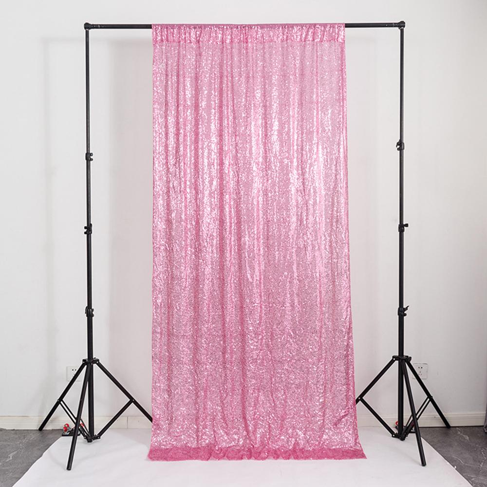 Roze Glitter Gordijn / Pailletten Achtergrond Bruiloft Feest, Verzenden, Nieuw, 150 tot 200 cm