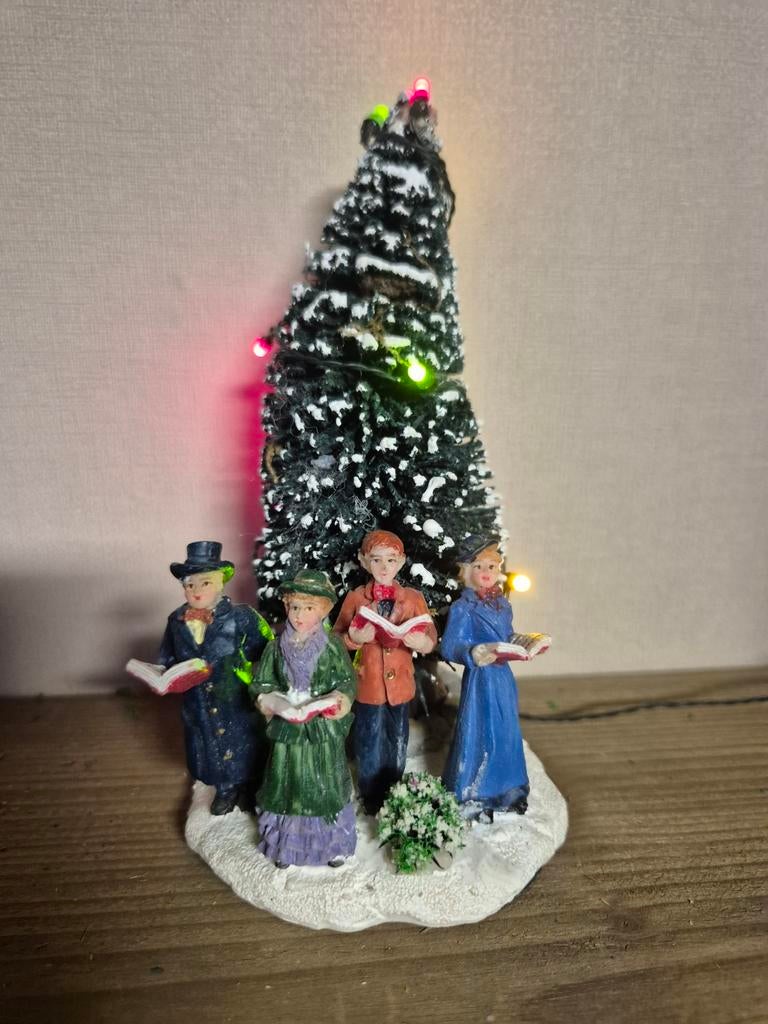 Kerstdorp mooi verlicht zangkoor kersthuisjes, Ophalen of Verzenden, Zo goed als nieuw