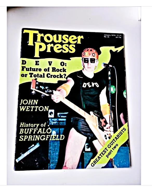 trouser press nr.35 uit 1979/cover Devo, Ophalen of Verzenden, Zo goed als nieuw, Muziek, Film of Tv