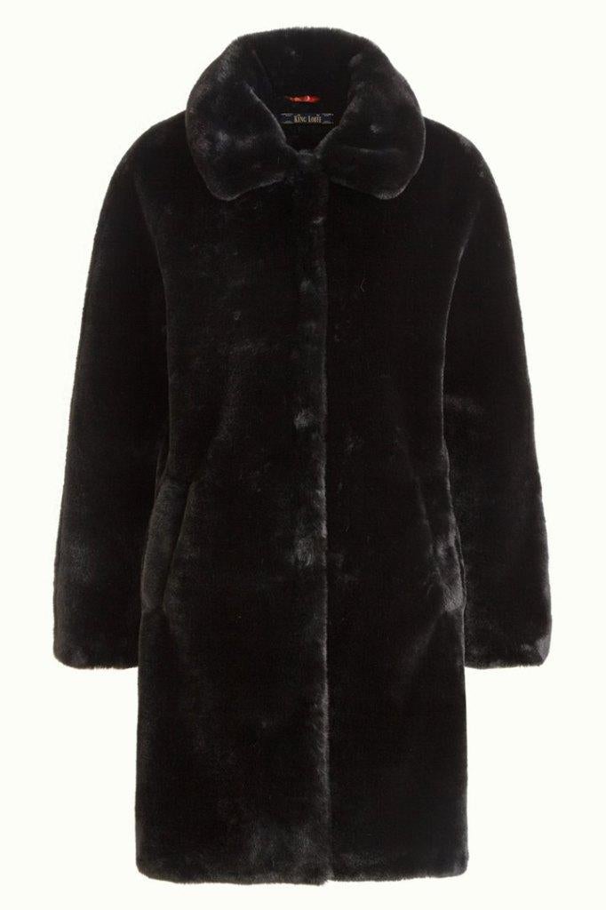 Jas/ Mantel Faux fur bontjas merk King Louie maat 36 zwart, Kleding | Dames, Jassen | Winter, Ophalen, Zwart, Zo goed als nieuw