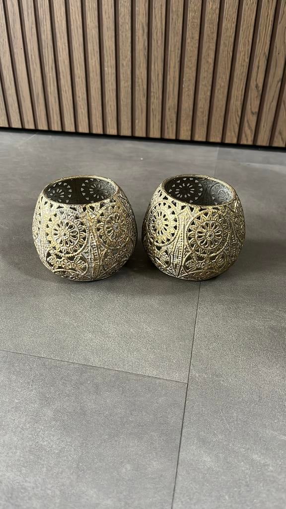 Set van 2 oosterse windlichten / waxinelichthouders –, ., Ophalen of Verzenden, Zo goed als nieuw, .