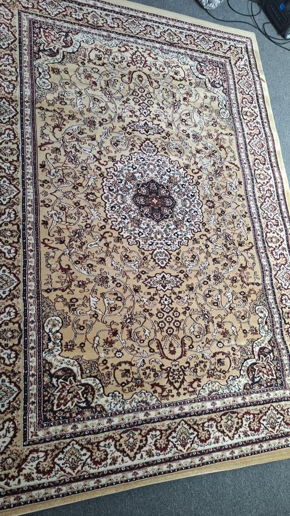 Klassiek Perzisch tapijt - Beige/Bruin, Gebruikt, 200 cm of meer, Ophalen of Verzenden, 200 cm of meer