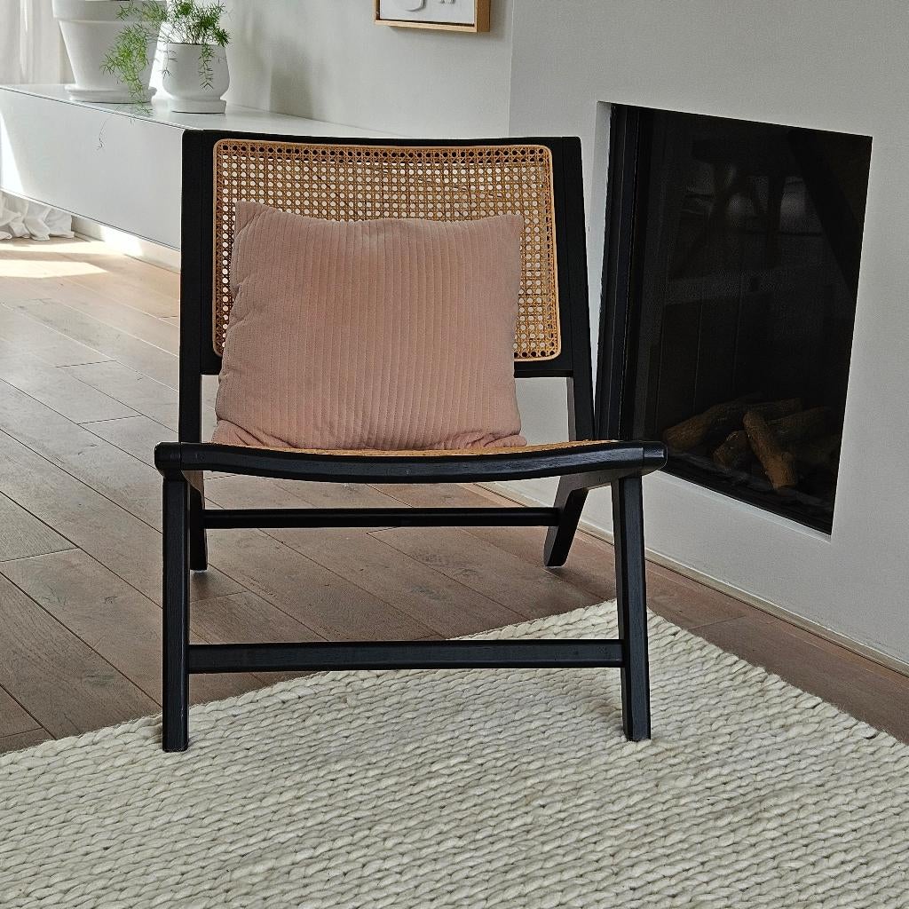 Stoel, Huis en Inrichting, Stoelen, Zwart, Boho, Zo goed als nieuw, Eén