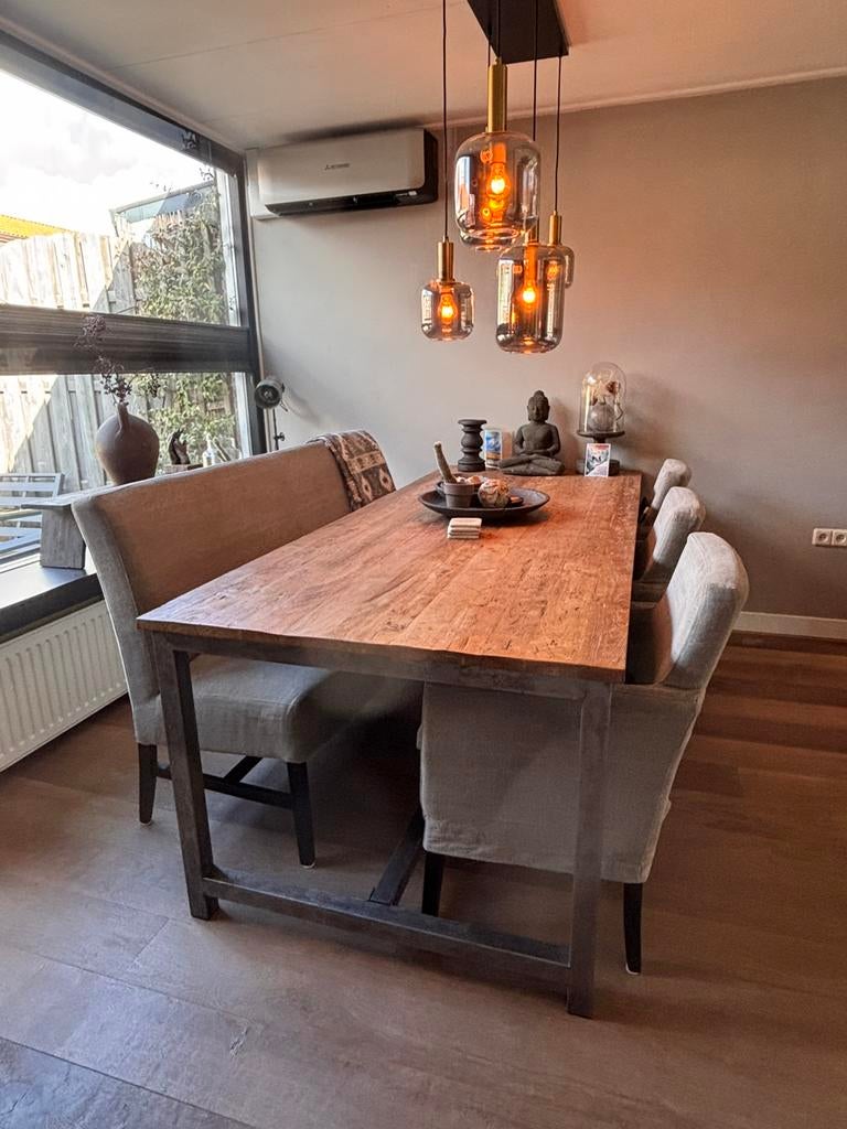 Eetkamerset / teakhouten eettafel, Ophalen, Zo goed als nieuw