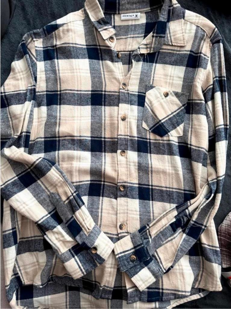 Identic geruit overhemd maat M Nieuw !!!, Ophalen of Verzenden, Gedragen, Blauw, Halswijdte 39/40 (M)